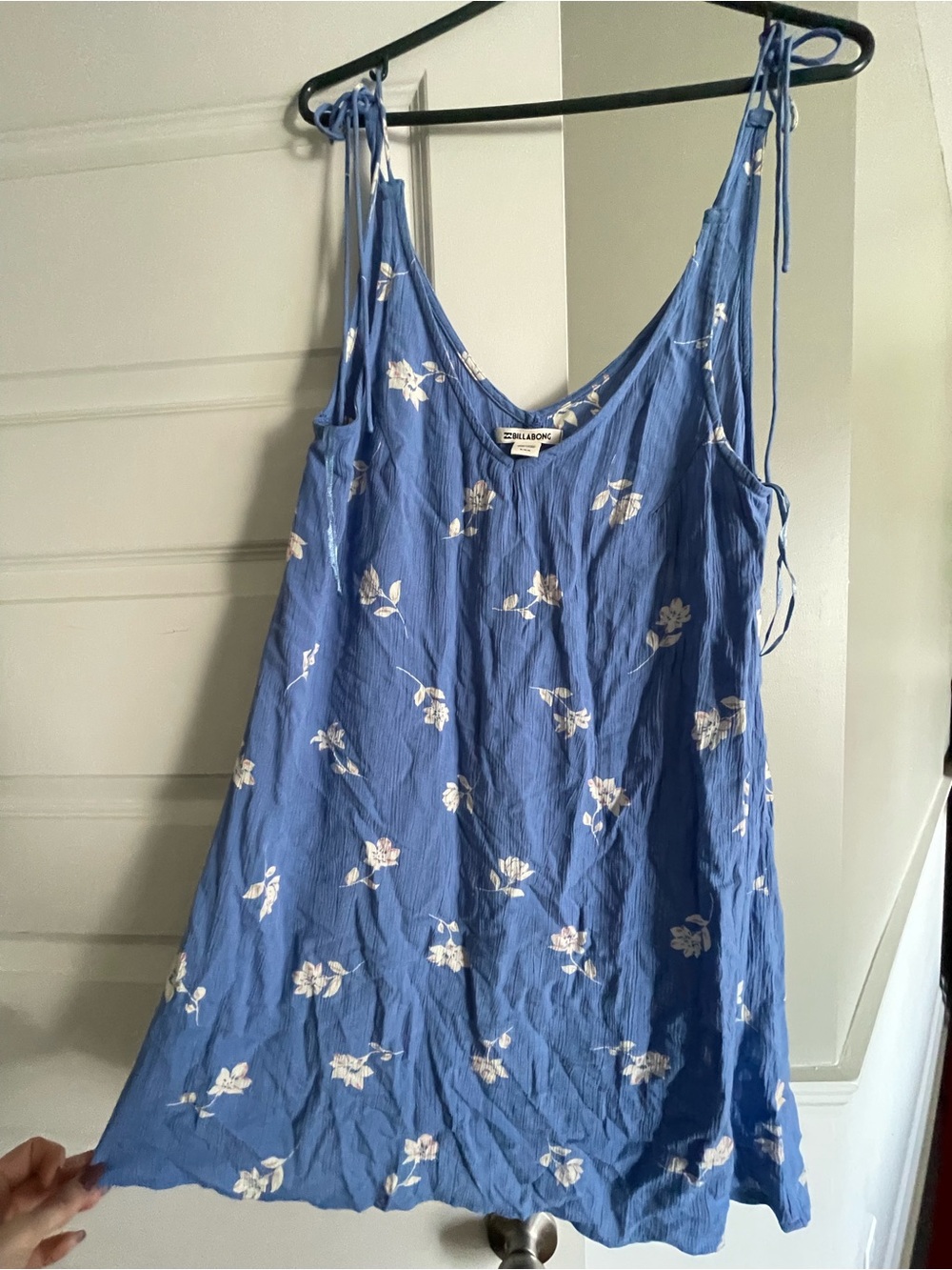 Billabong Blue Floral Tie-Strap summer dress
